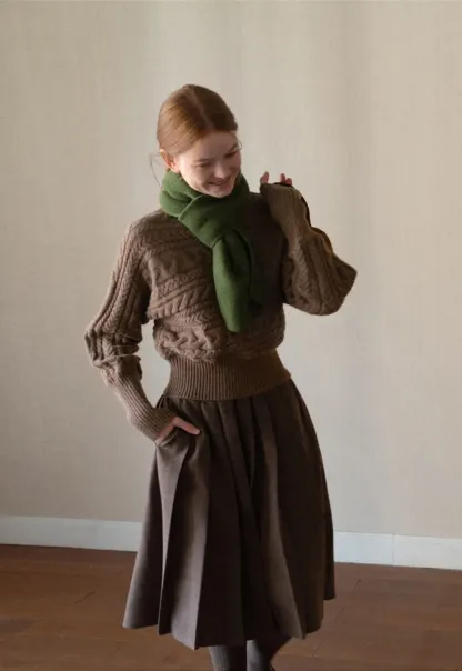 Cable Knit Turtleneck Oversized Sweater