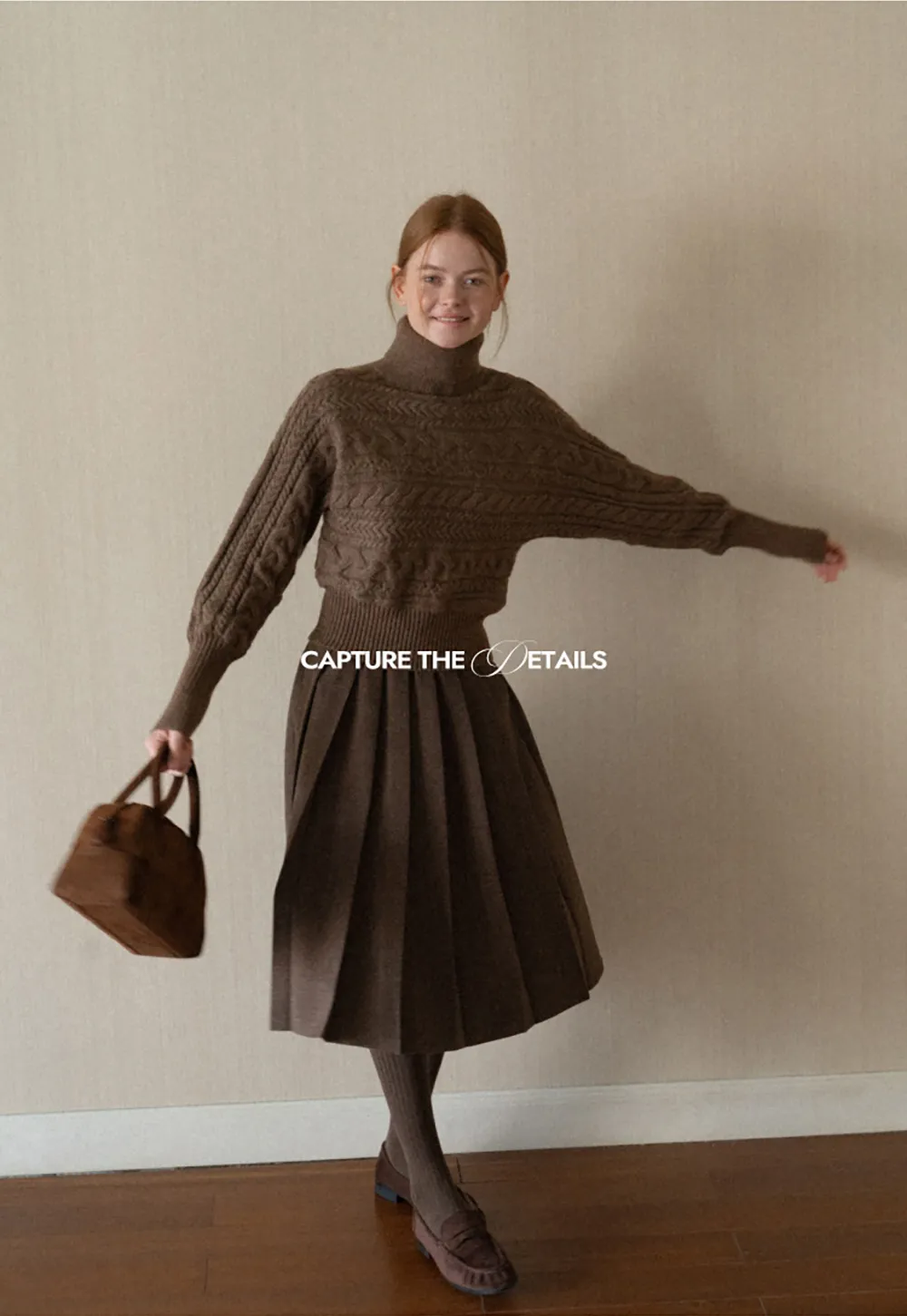 Cable Knit Turtleneck Oversized Sweater