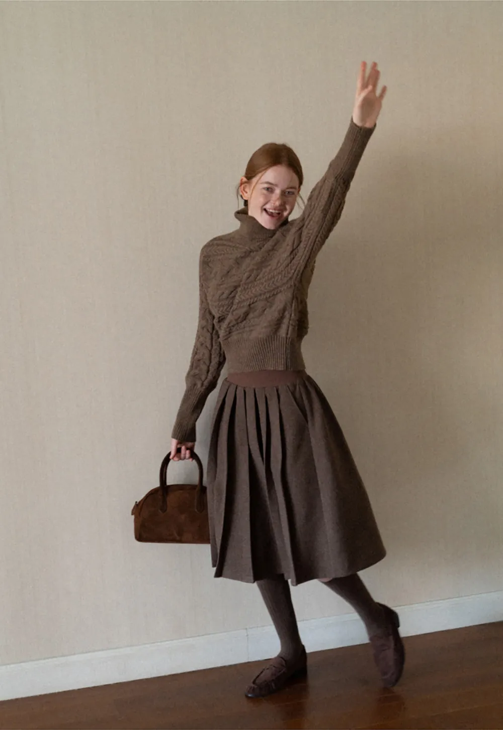 Cable Knit Turtleneck Oversized Sweater