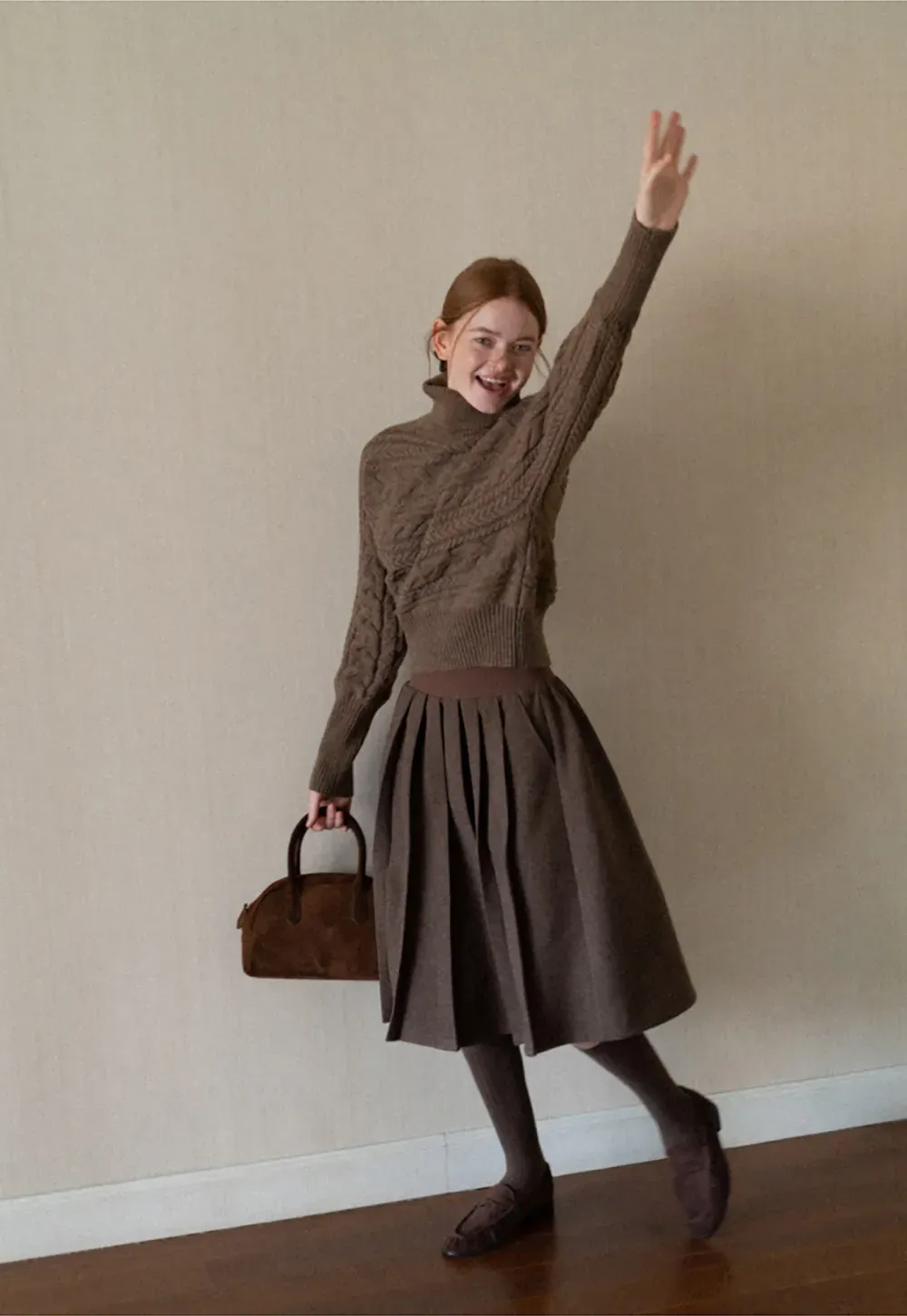 Cable Knit Turtleneck Oversized Sweater