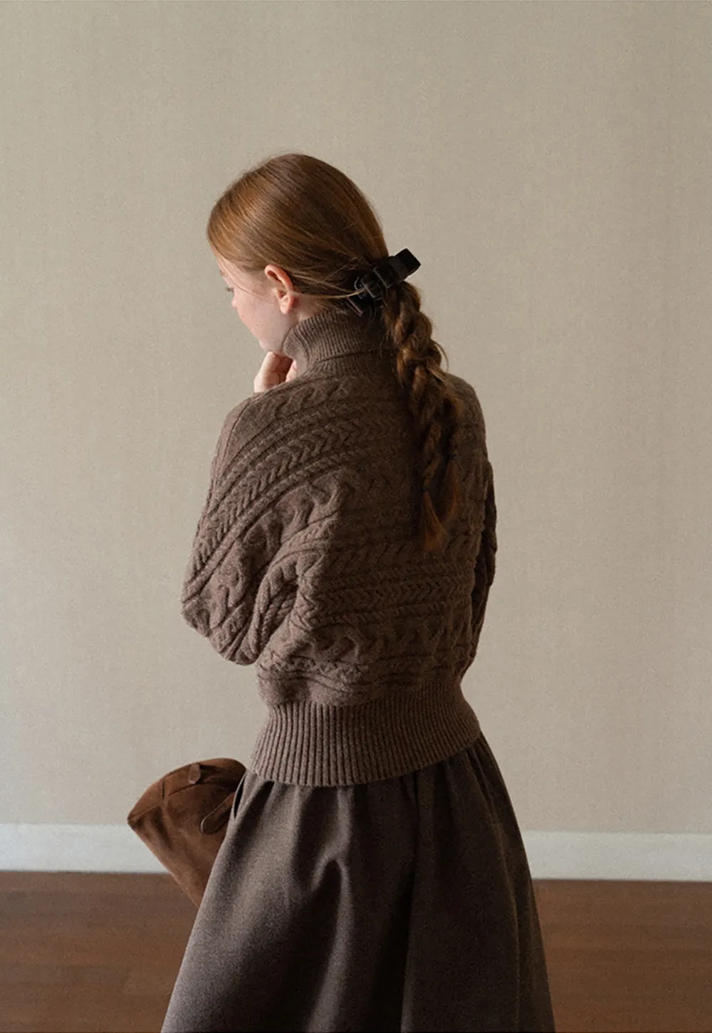 Cable Knit Turtleneck Oversized Sweater