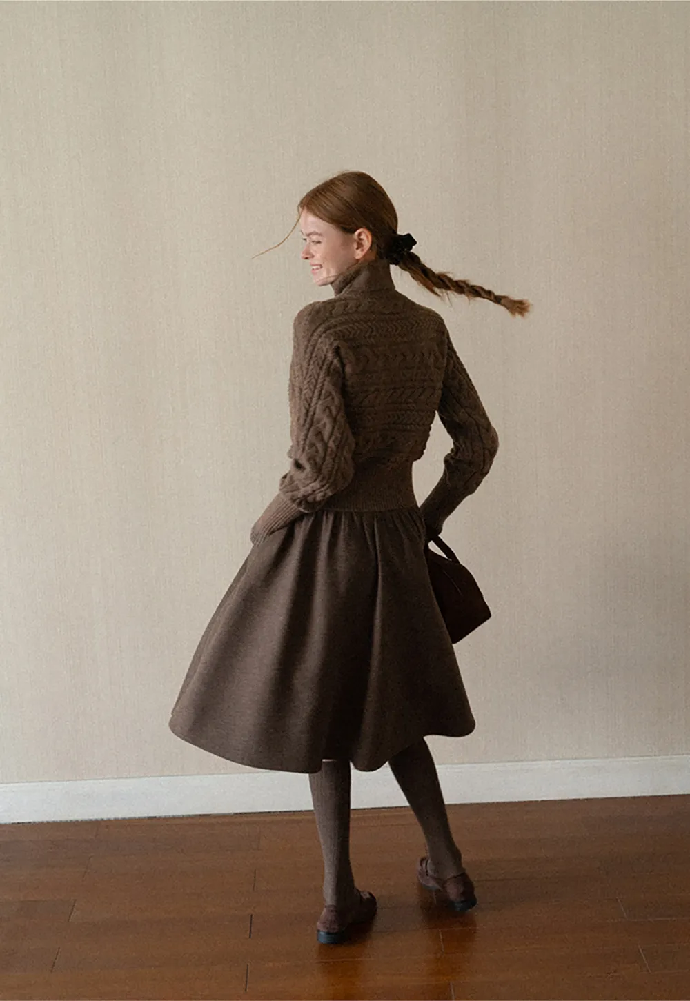 Cable Knit Turtleneck Oversized Sweater