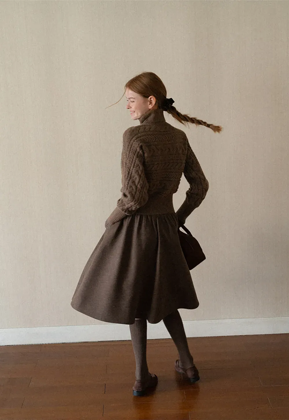 Cable Knit Turtleneck Oversized Sweater
