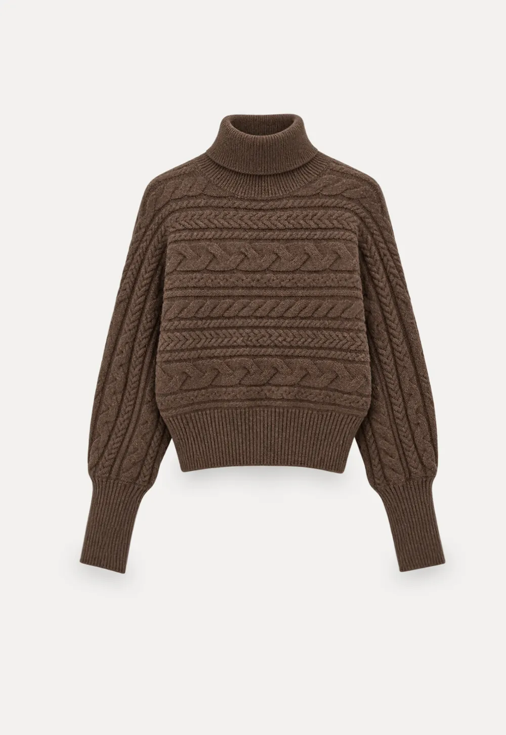 Cable Knit Turtleneck Oversized Sweater