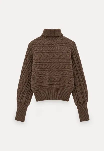 Cable Knit Turtleneck Oversized Sweater