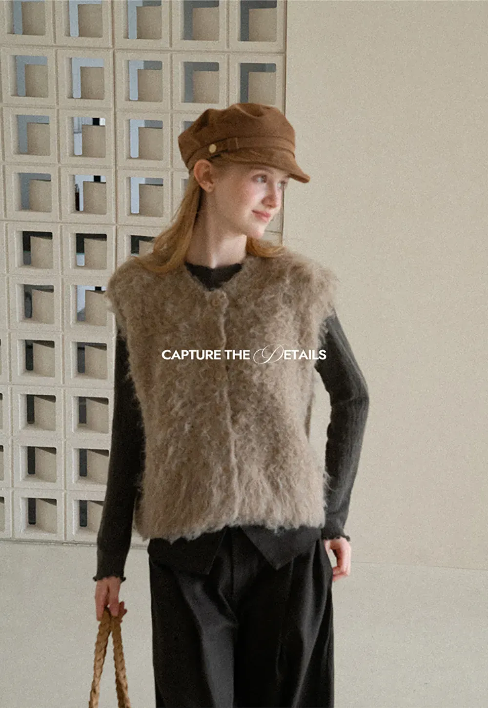 Fluffy Textured Knit Vest