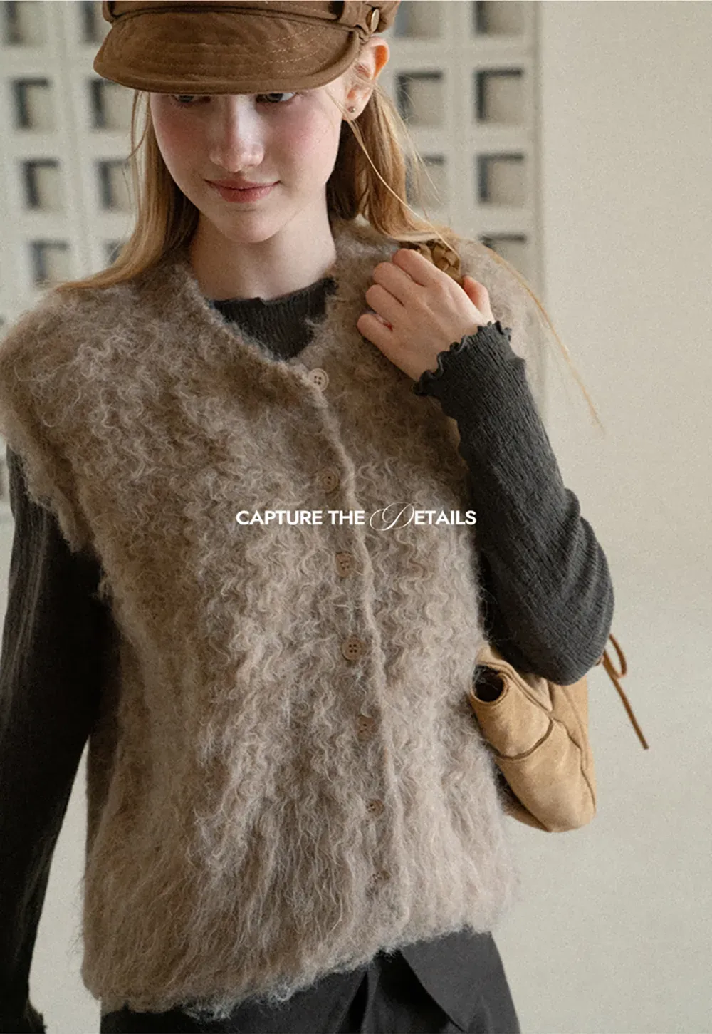 Fluffy Textured Knit Vest