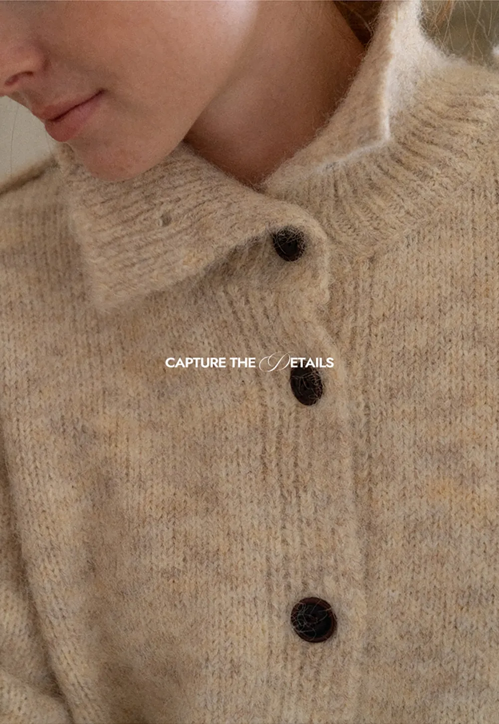 High Collar Button Front Knit Sweater
