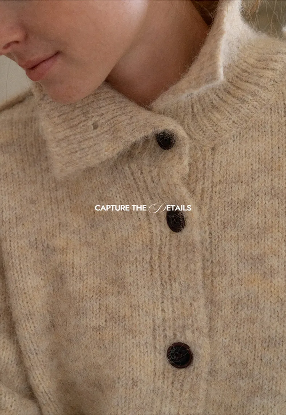 High Collar Button Front Knit Sweater