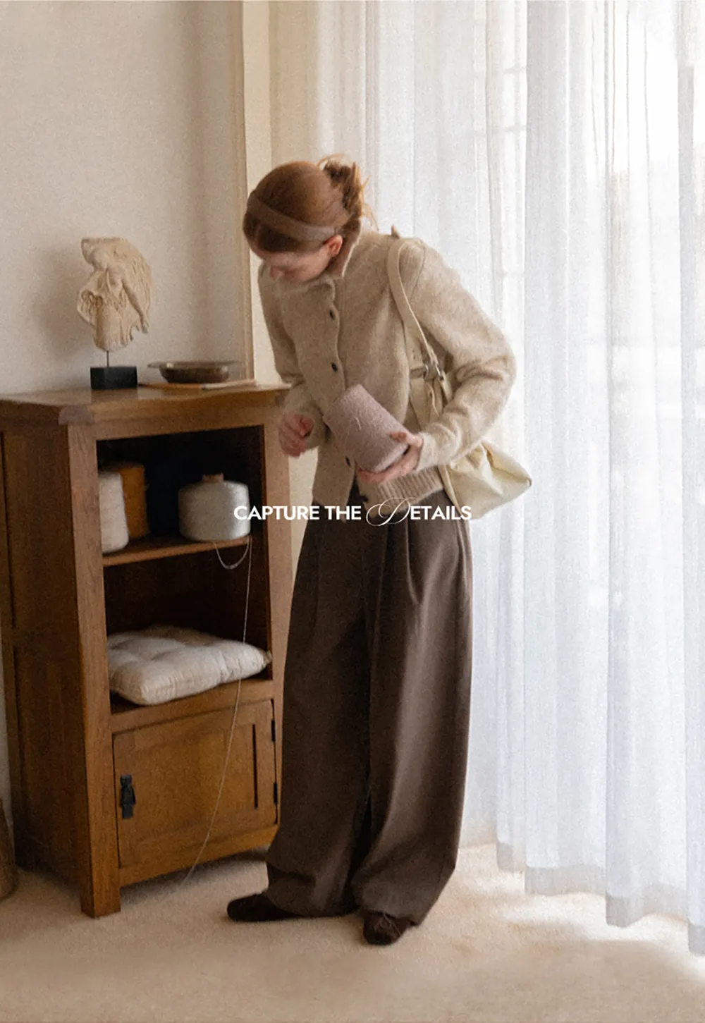 High Collar Button Front Knit Sweater