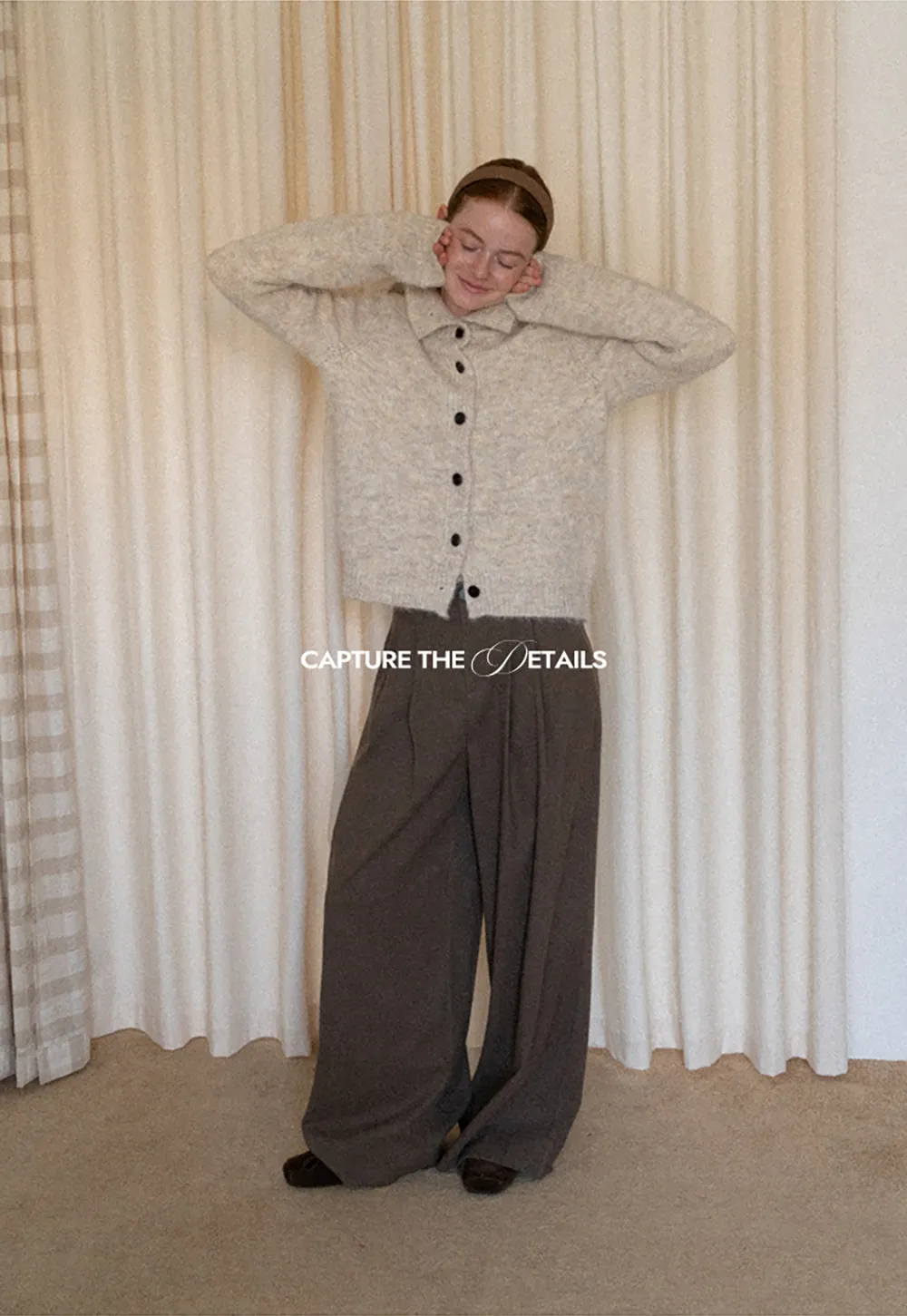 High Collar Button Front Knit Sweater