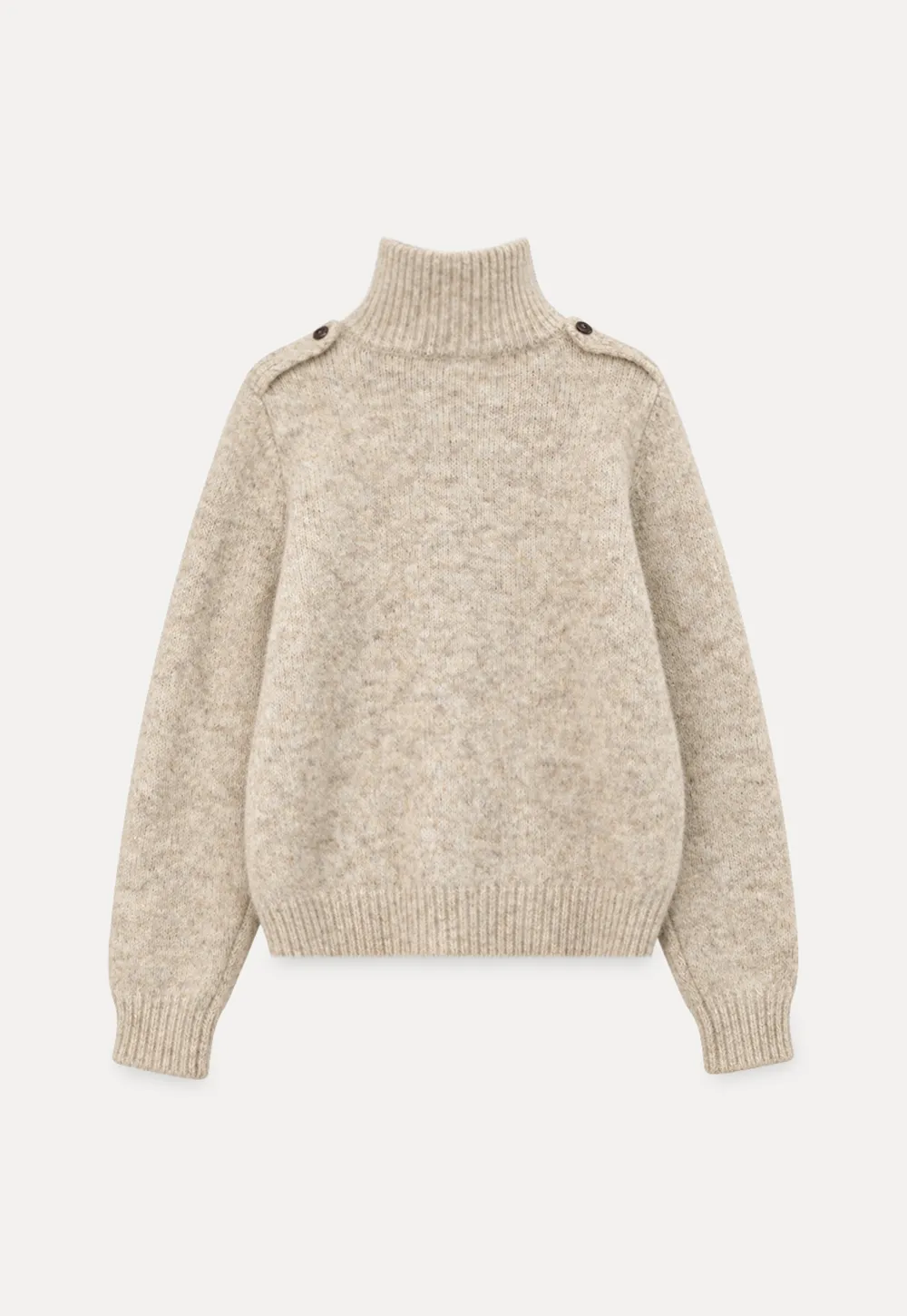 High Collar Button Front Knit Sweater
