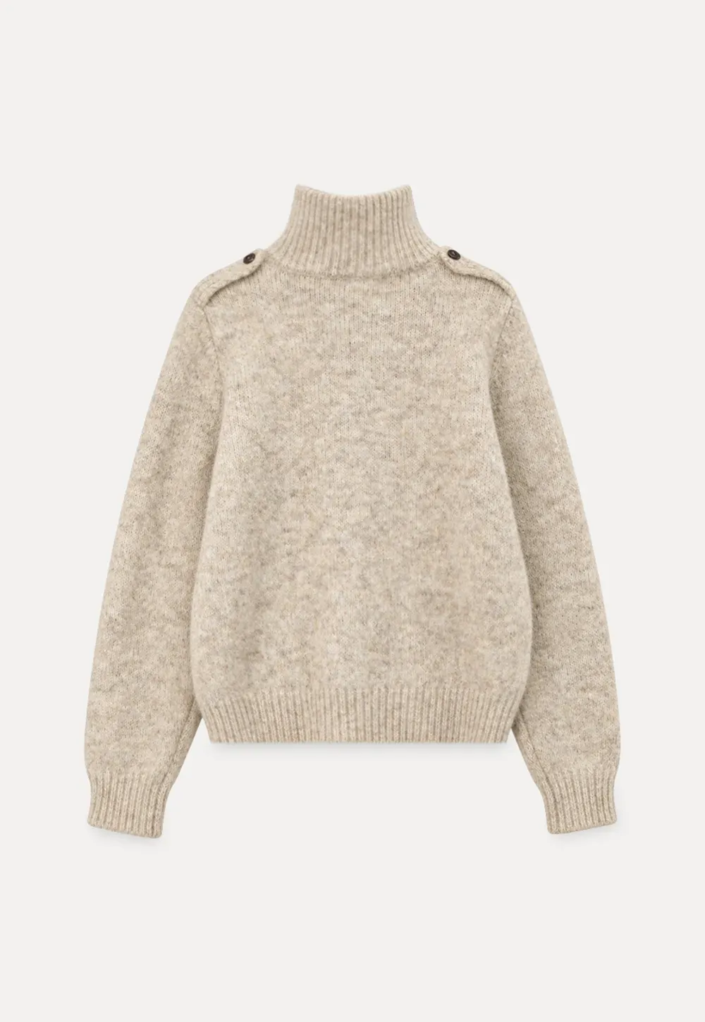 High Collar Button Front Knit Sweater