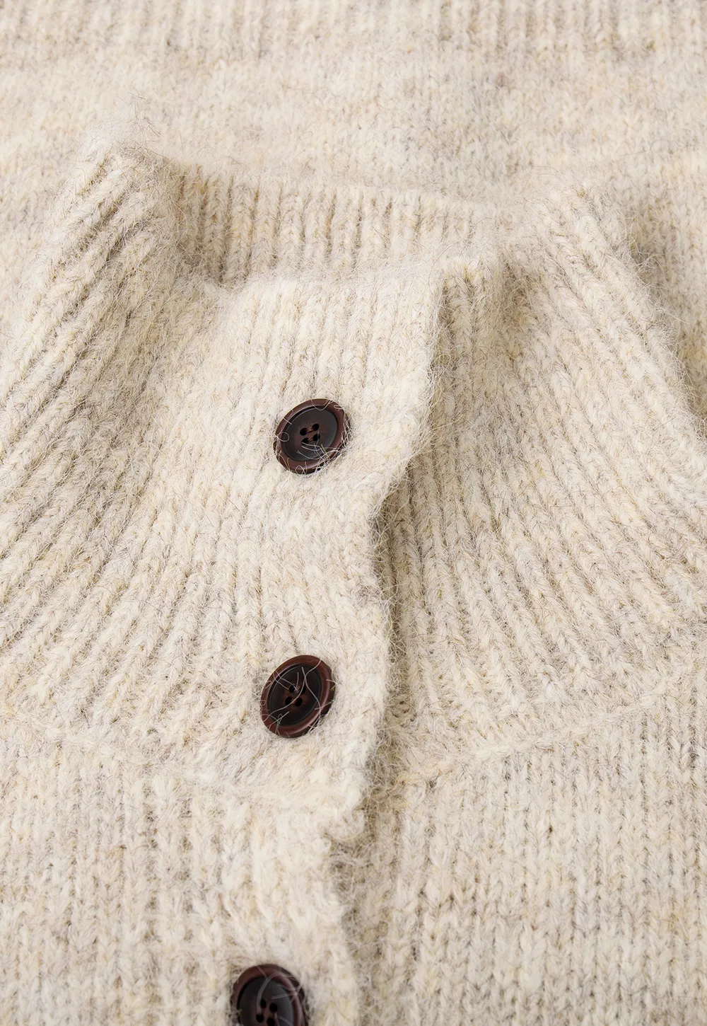 High Collar Button Front Knit Sweater