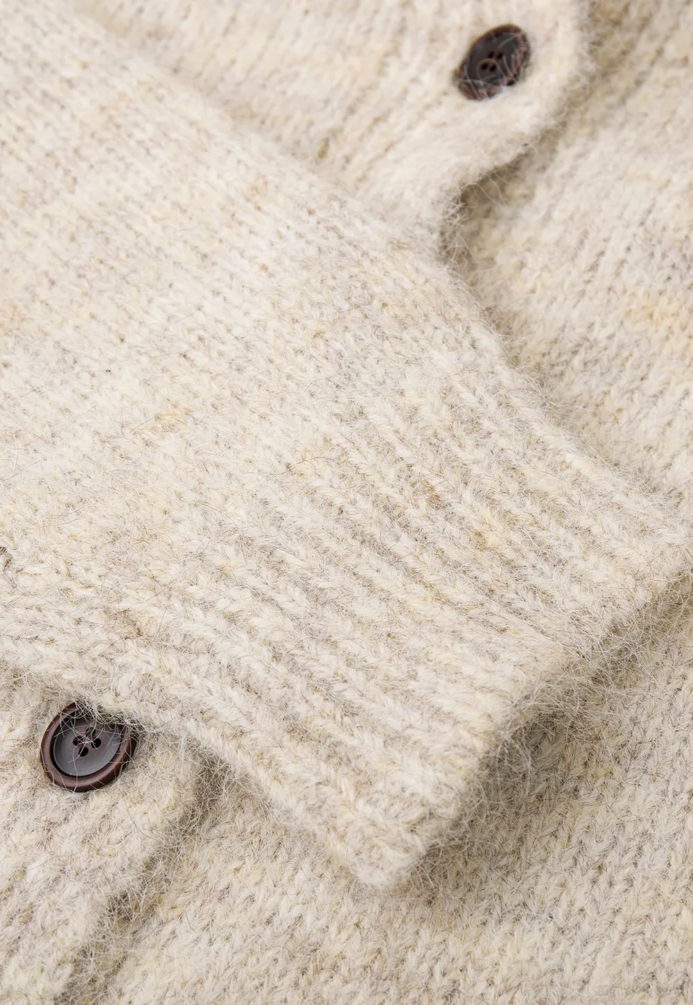 High Collar Button Front Knit Sweater