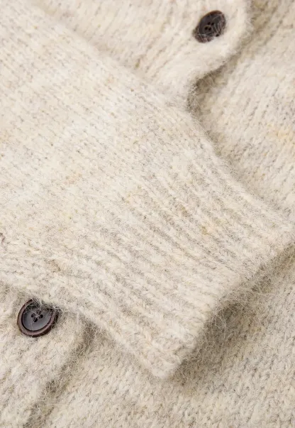 High Collar Button Front Knit Sweater