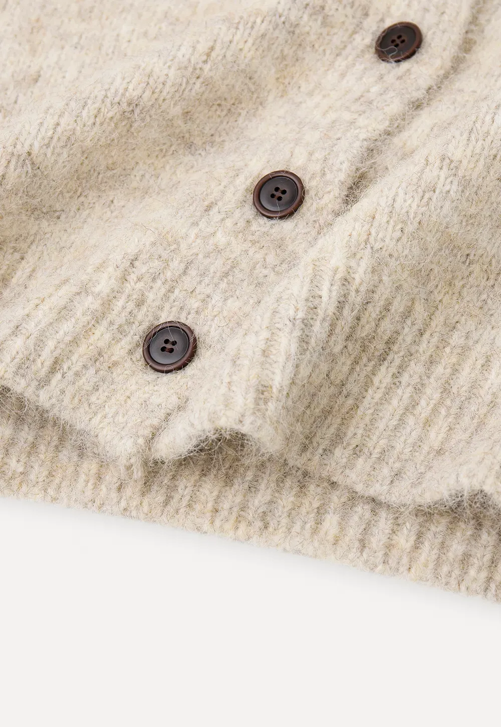High Collar Button Front Knit Sweater