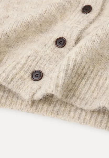 High Collar Button Front Knit Sweater