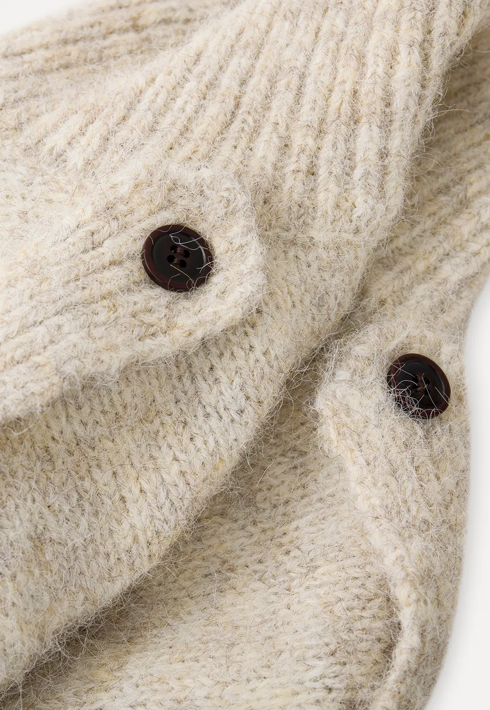 High Collar Button Front Knit Sweater