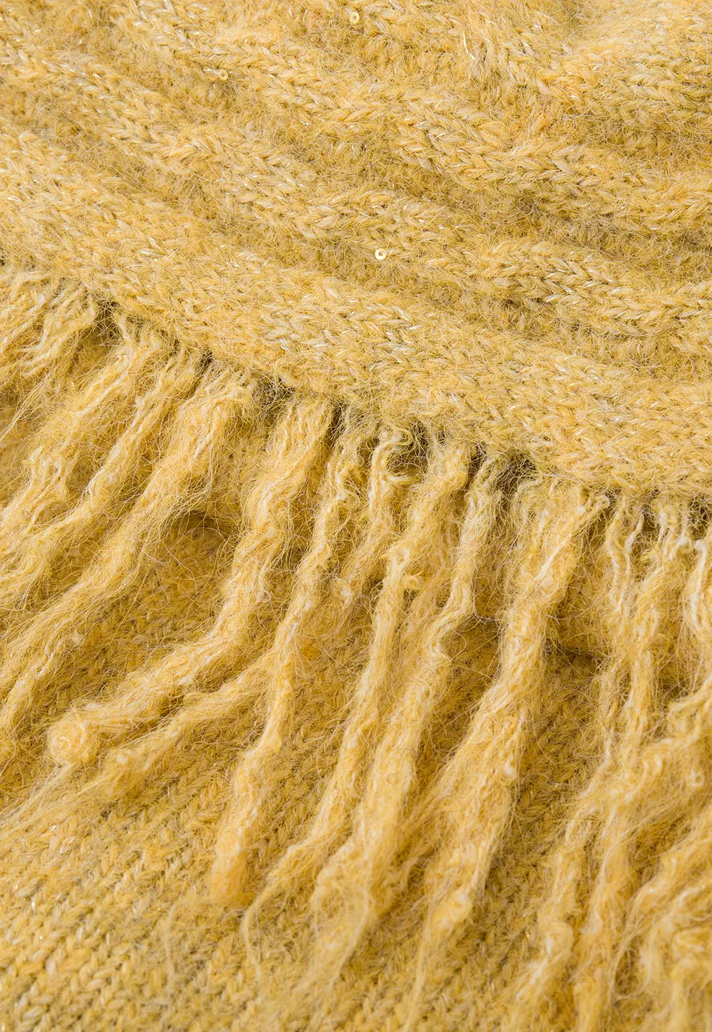 Off Shoulder Fringe Knit Sweater