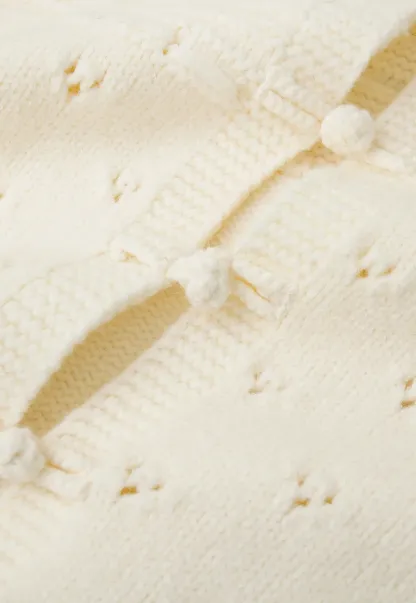 Textured Knit Vest with Peter Pan Collar and Button Closure
