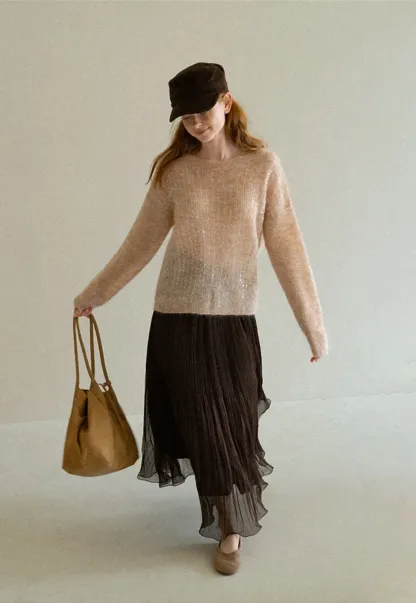 Sequined Sheer Knit Sweater