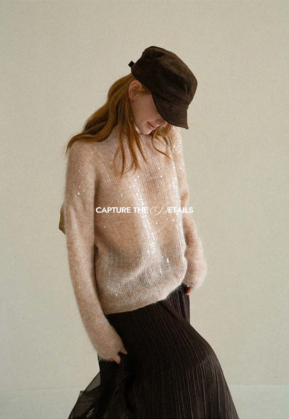 Sequined Sheer Knit Sweater