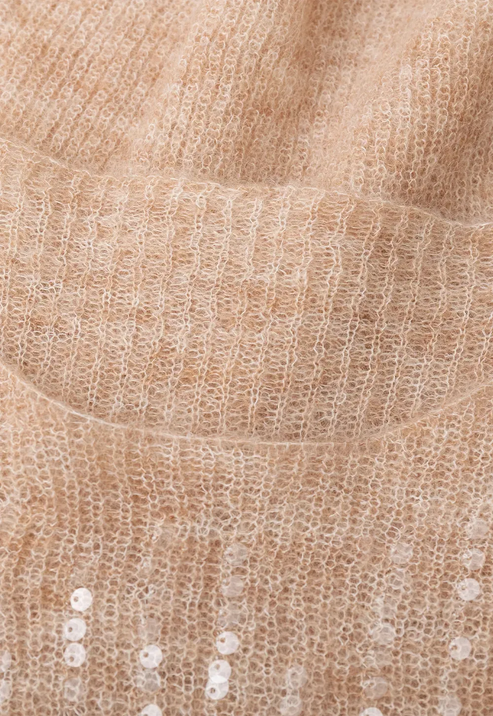 Sequined Sheer Knit Sweater