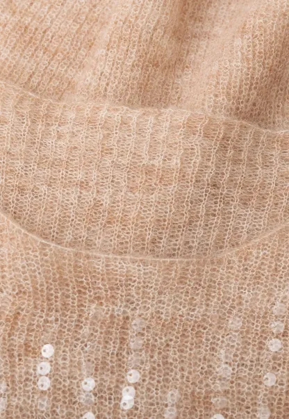 Sequined Sheer Knit Sweater