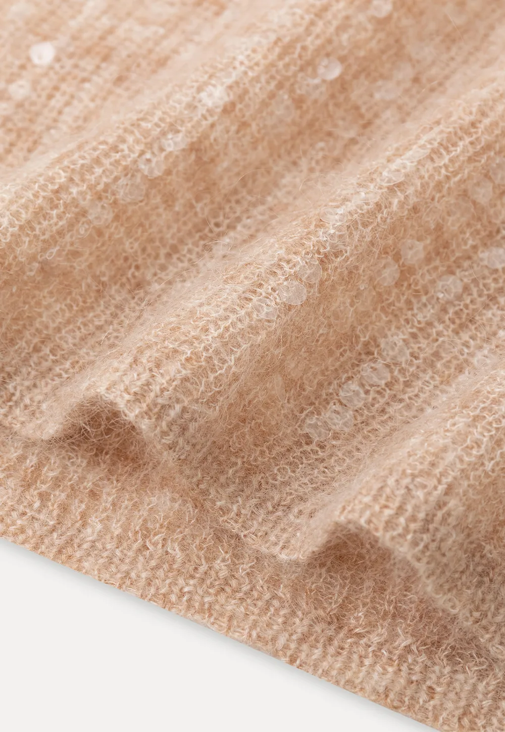 Sequined Sheer Knit Sweater