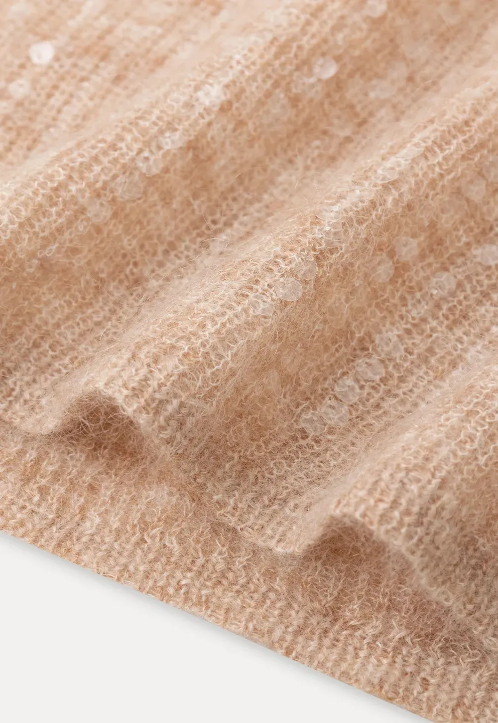 Sequined Sheer Knit Sweater