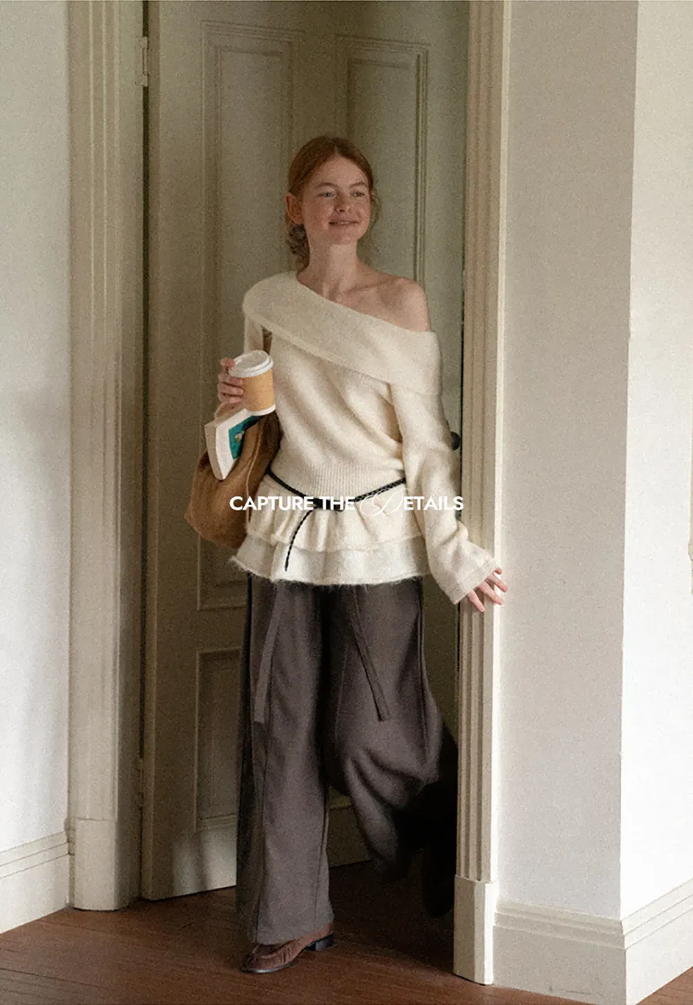 Off Shoulder Asymmetrical Layered Knit Sweater