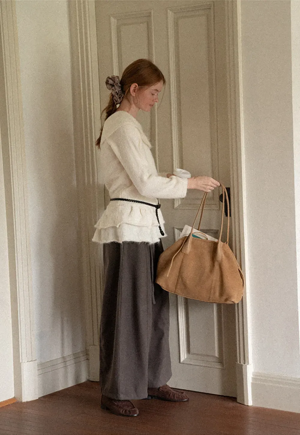 Off Shoulder Asymmetrical Layered Knit Sweater