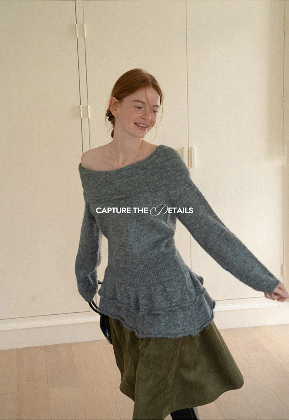 Off Shoulder Asymmetrical Layered Knit Sweater