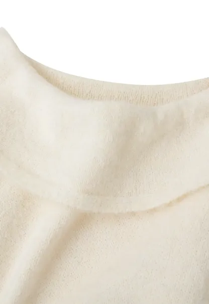 Off Shoulder Asymmetrical Layered Knit Sweater