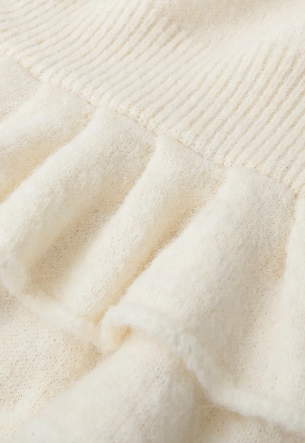 Off Shoulder Asymmetrical Layered Knit Sweater