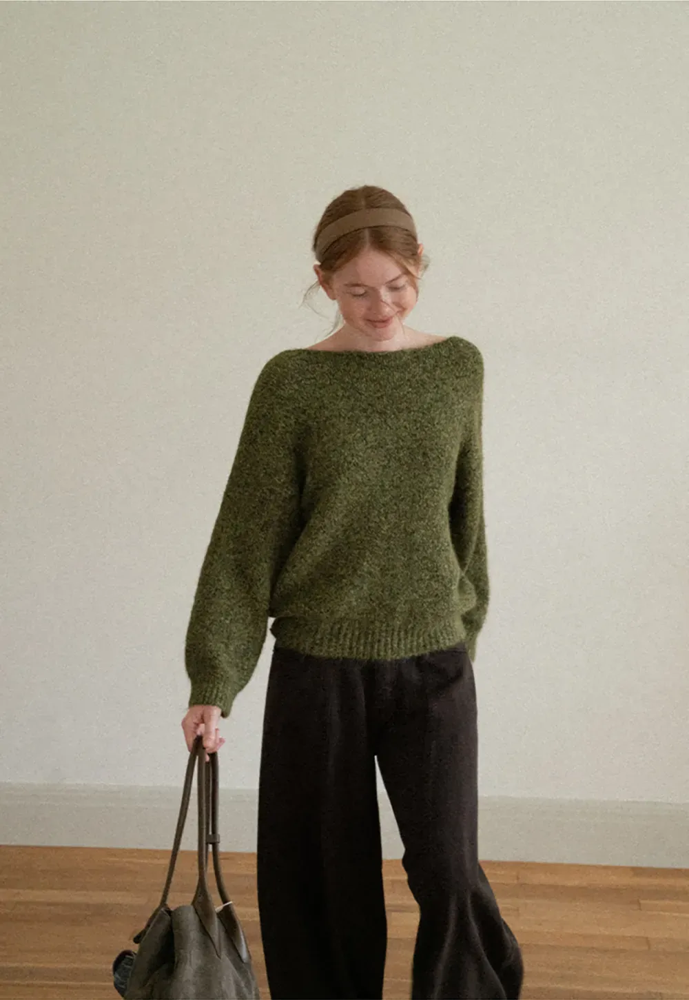 Asymmetrical Buttoned Cowl Neck Oversized Knit Sweater
