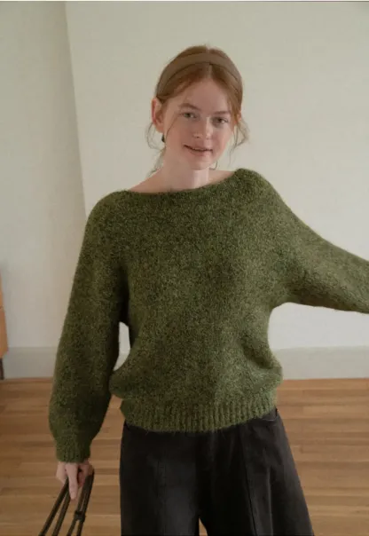 Asymmetrical Buttoned Cowl Neck Oversized Knit Sweater