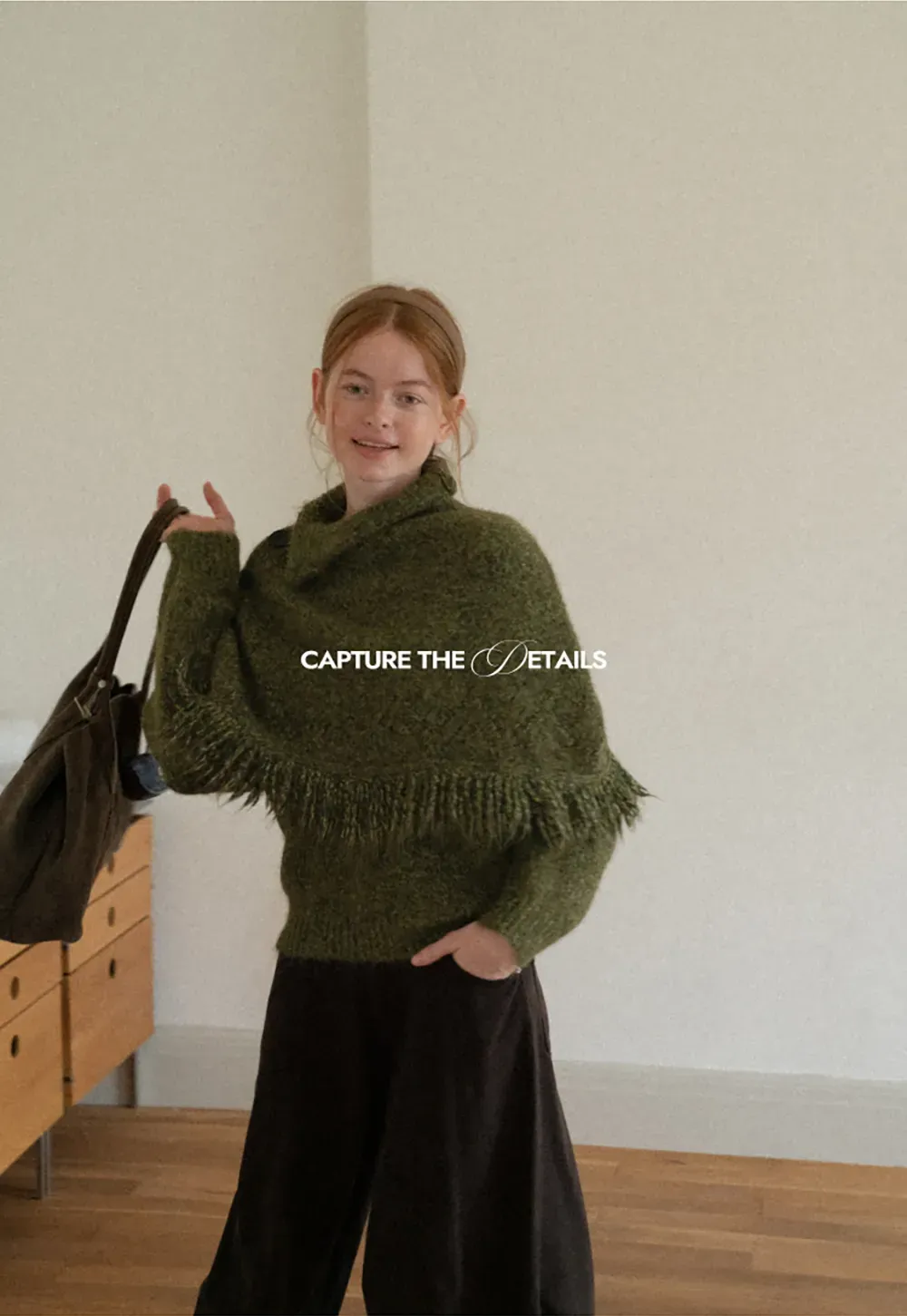 Asymmetrical Buttoned Cowl Neck Oversized Knit Sweater