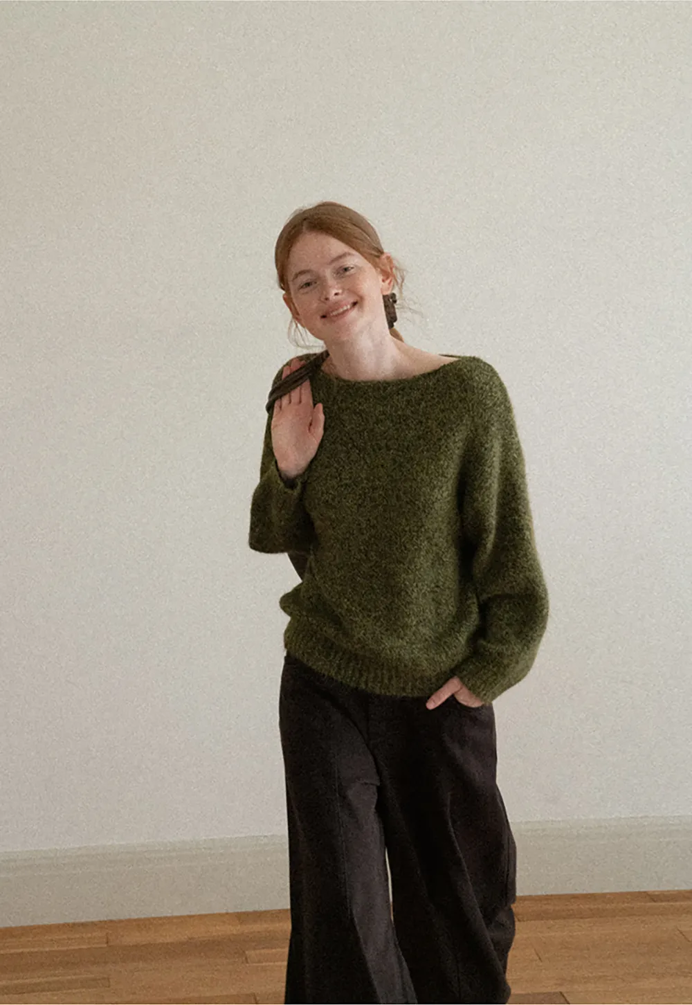Asymmetrical Buttoned Cowl Neck Oversized Knit Sweater