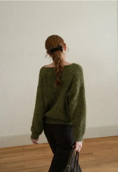 Asymmetrical Buttoned Cowl Neck Oversized Knit Sweater