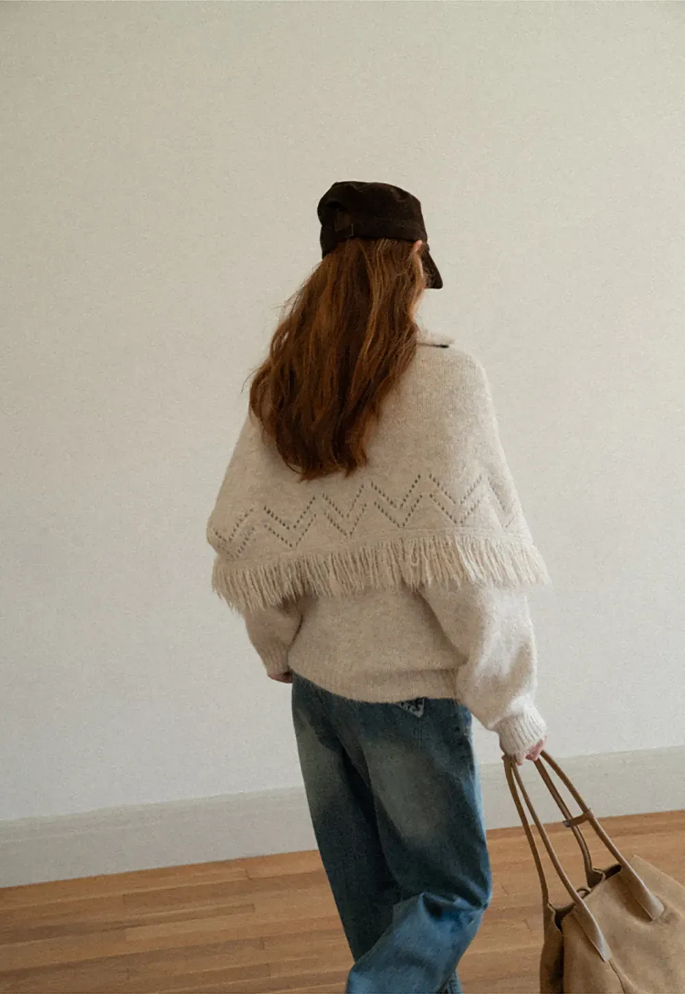 Asymmetrical Buttoned Cowl Neck Oversized Knit Sweater