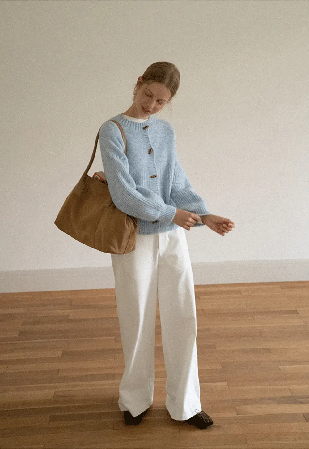 Ribbed Knit Button Front Cardigan Sweater