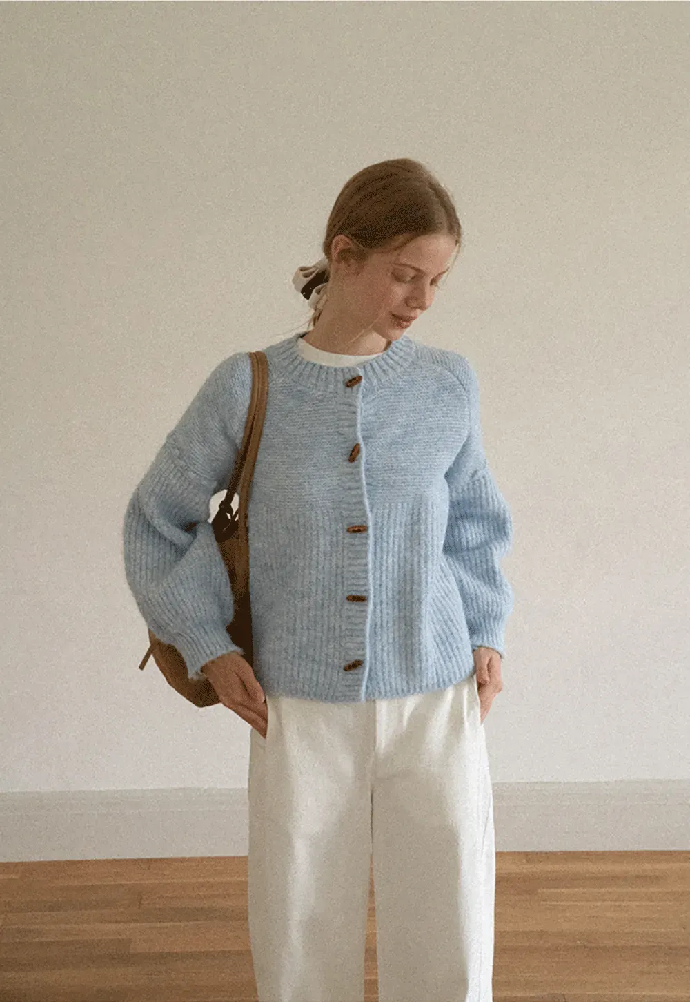 Ribbed Knit Button Front Cardigan Sweater