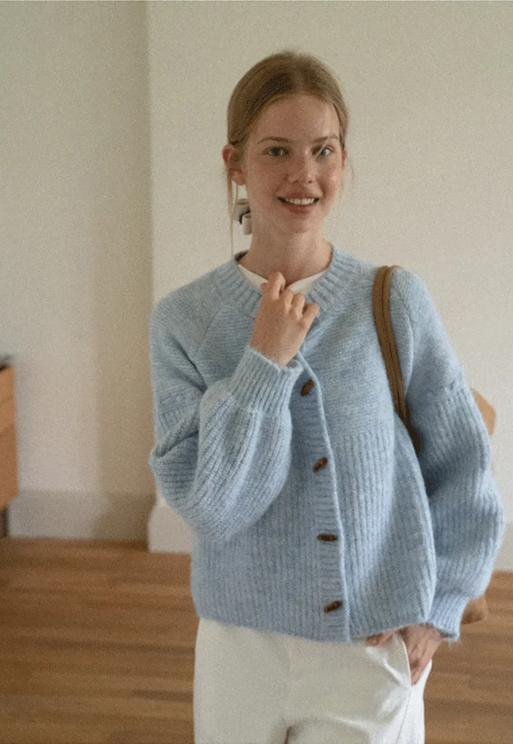 Ribbed Knit Button Front Cardigan Sweater