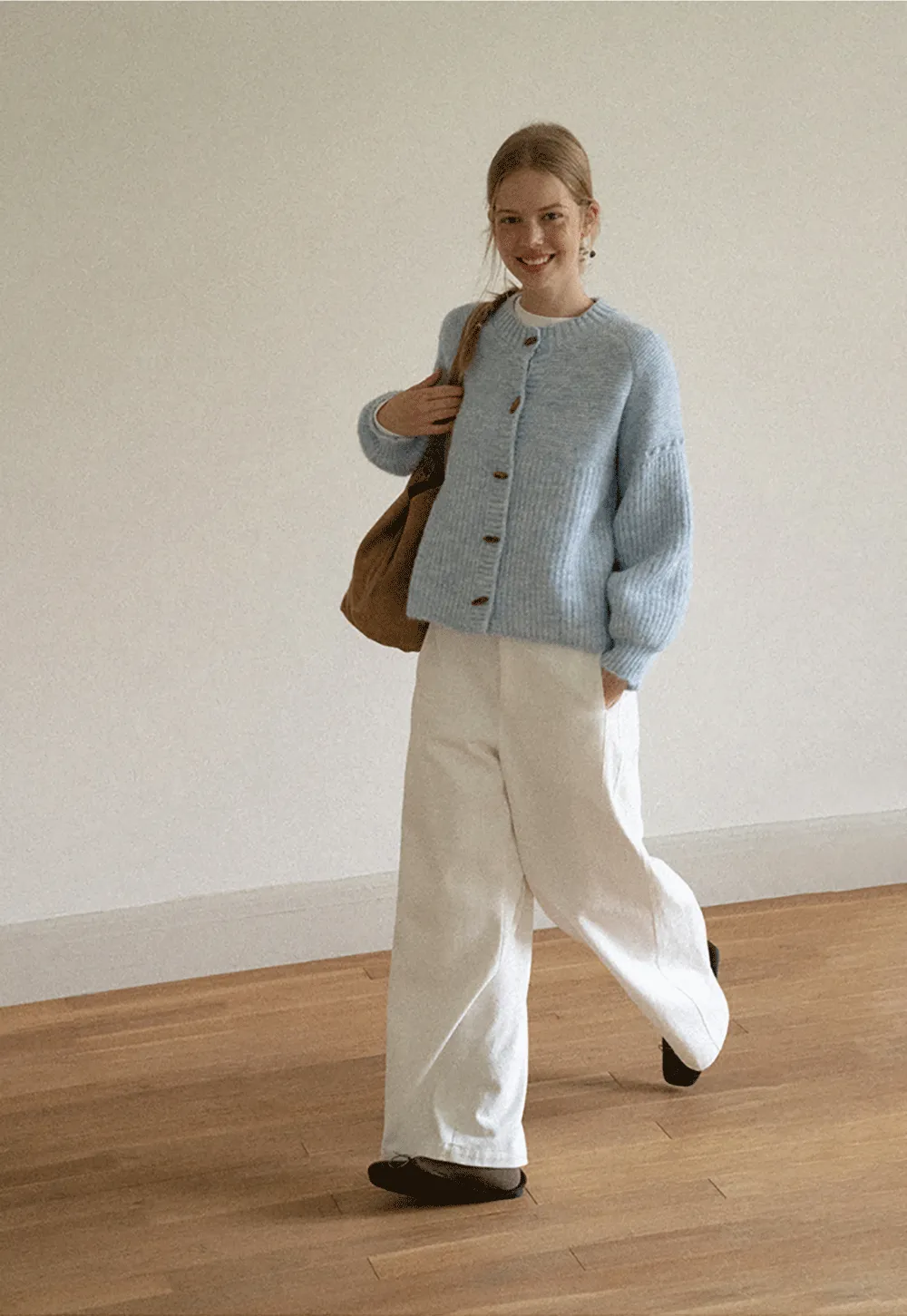 Ribbed Knit Button Front Cardigan Sweater
