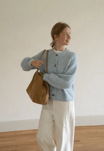 Ribbed Knit Button Front Cardigan Sweater