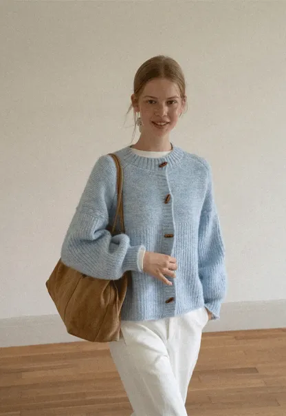 Ribbed Knit Button Front Cardigan Sweater