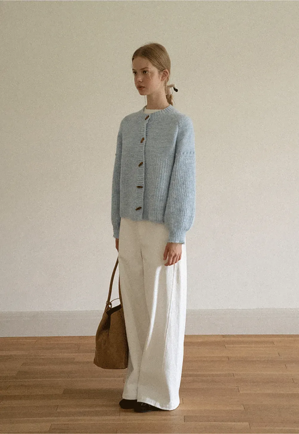Ribbed Knit Button Front Cardigan Sweater