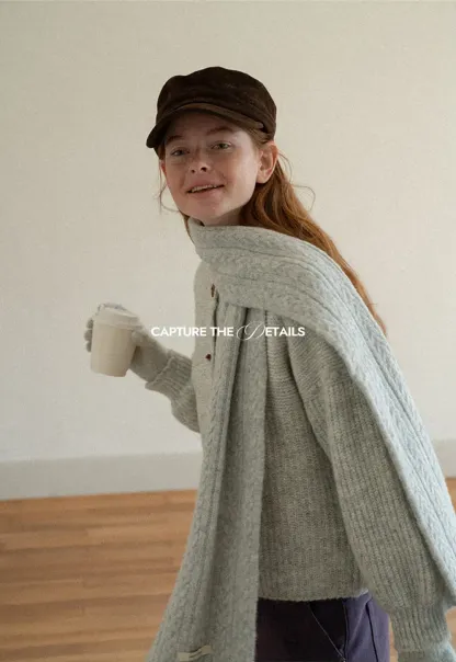 Ribbed Knit Button Front Cardigan Sweater